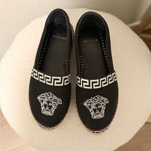 Versace Women’s Black Medusa Espadrille Flats